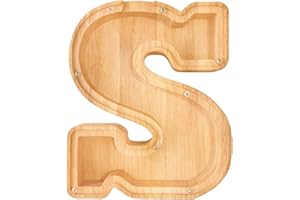 Twenty-six English Alphabet A-Z Letter Piggy Bank,Large-Capacity Transparent Wooden Alphabet Piggy Bank，Personalized Coin Sav