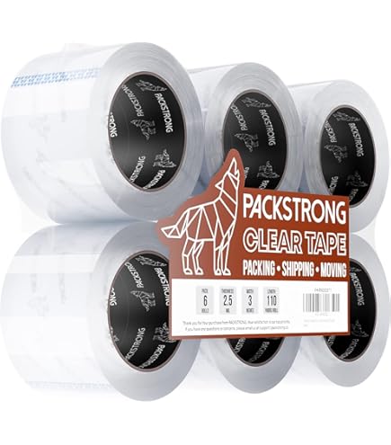 Heavy Duty Packing Tape 4 Rolls - 3 Inch X 110 Yards Clear Shipping Tape, 2 Mil Thickness
