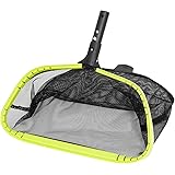 urchindj Heavy Duty Swimming Pool Leaf Skimmer with Reinforced Frame & Deep Mesh Net, Heavy Duty Leaf Rake for Swimming Pool 