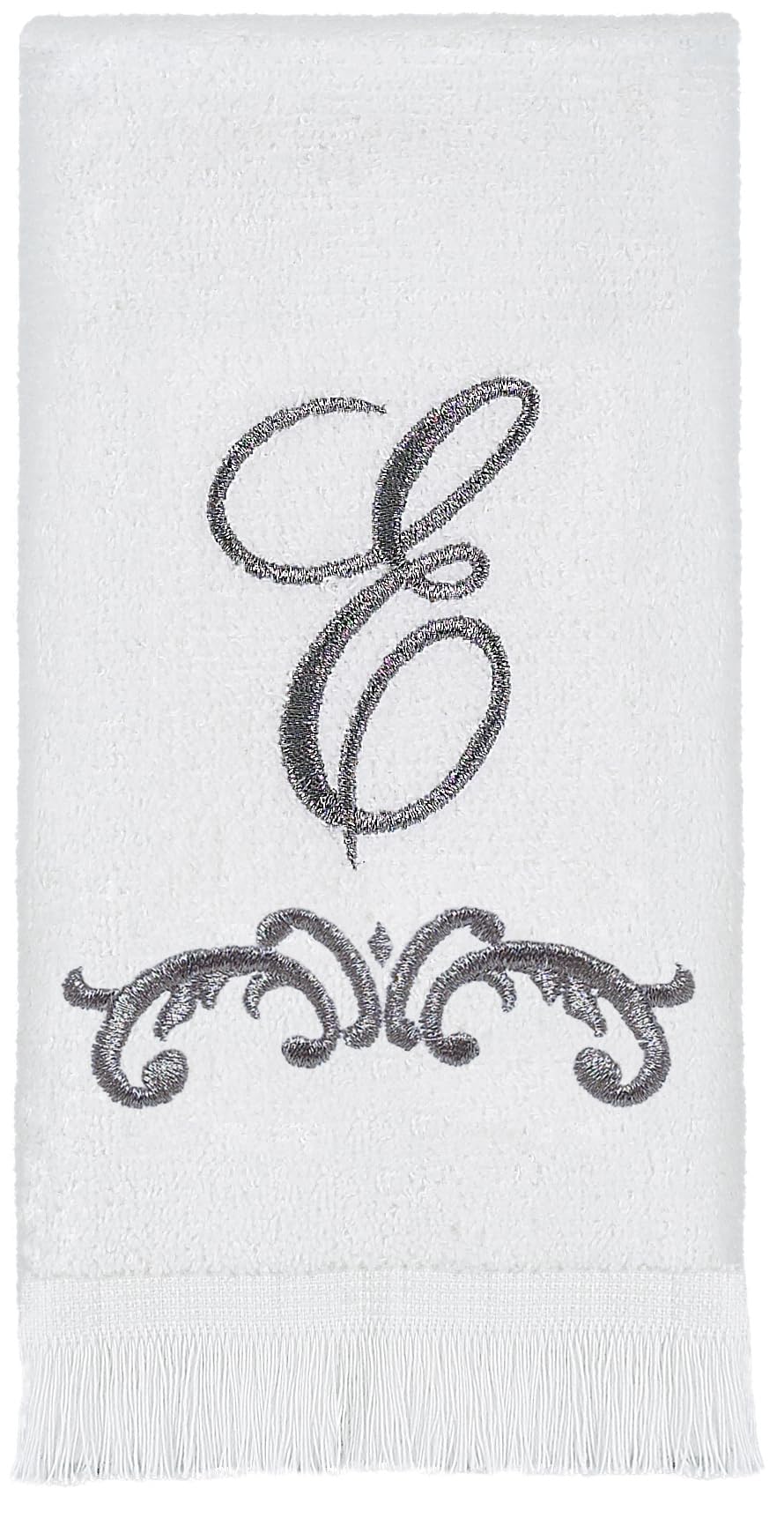 Avanti Linens - Fingertip Towel, Soft & Absorbent Cotton Towel (Monogram Collection, Initial E)
