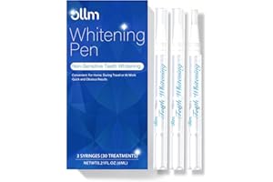 Ollm Teeth Whitening Pen Gel - 3 Pcs Tooth Whitening Gel Professional, 20+ Uses, Effective＆Painless, No Sensitivity, Easy to Use, Beautiful White Smile Tooth Whitener for Home, Travel