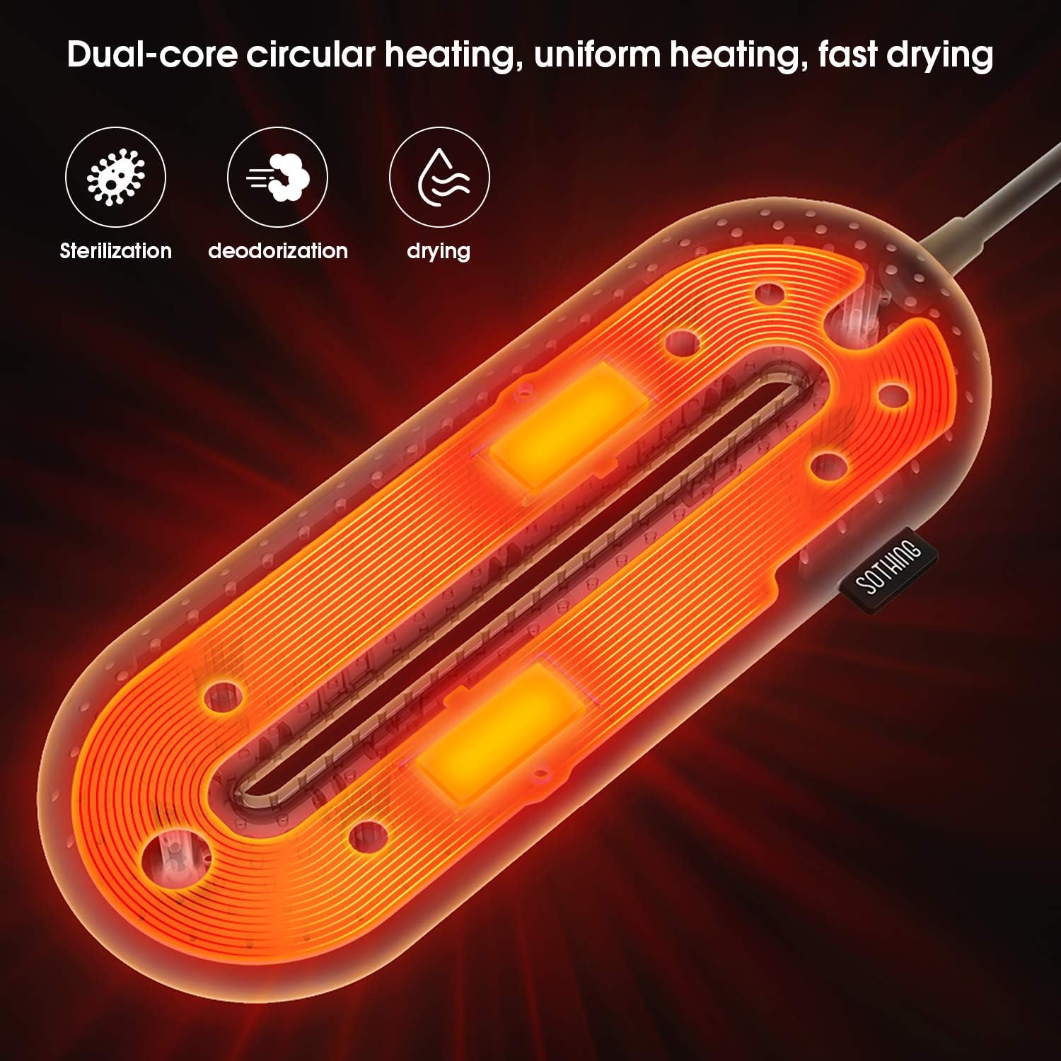 Boot Dryer,Shoe Dryer with Timer and Switch Ultra Dryer Sanitize and Deodorize for Shoes, Eliminate Bad Odor Shoes Drying With foot Dryer Constant Temprature heat Winter household for family: Shoes