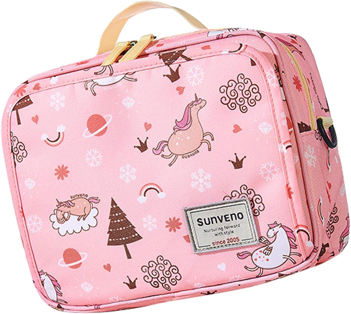 SUNVENO Diaper Bag Fashion Colorful Wet Bag Waterproof Diaper Bag Washable Cloth Diaper Baby Bag Reusable Wet Bags Organizer for Mom (Pink, L)