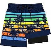 Sarfel Boys Swim Trunks with Compression Liner Kids Bathing Suits Boys Board Shorts Quick Dry Teen Swim Trunks Boy Swimsuit