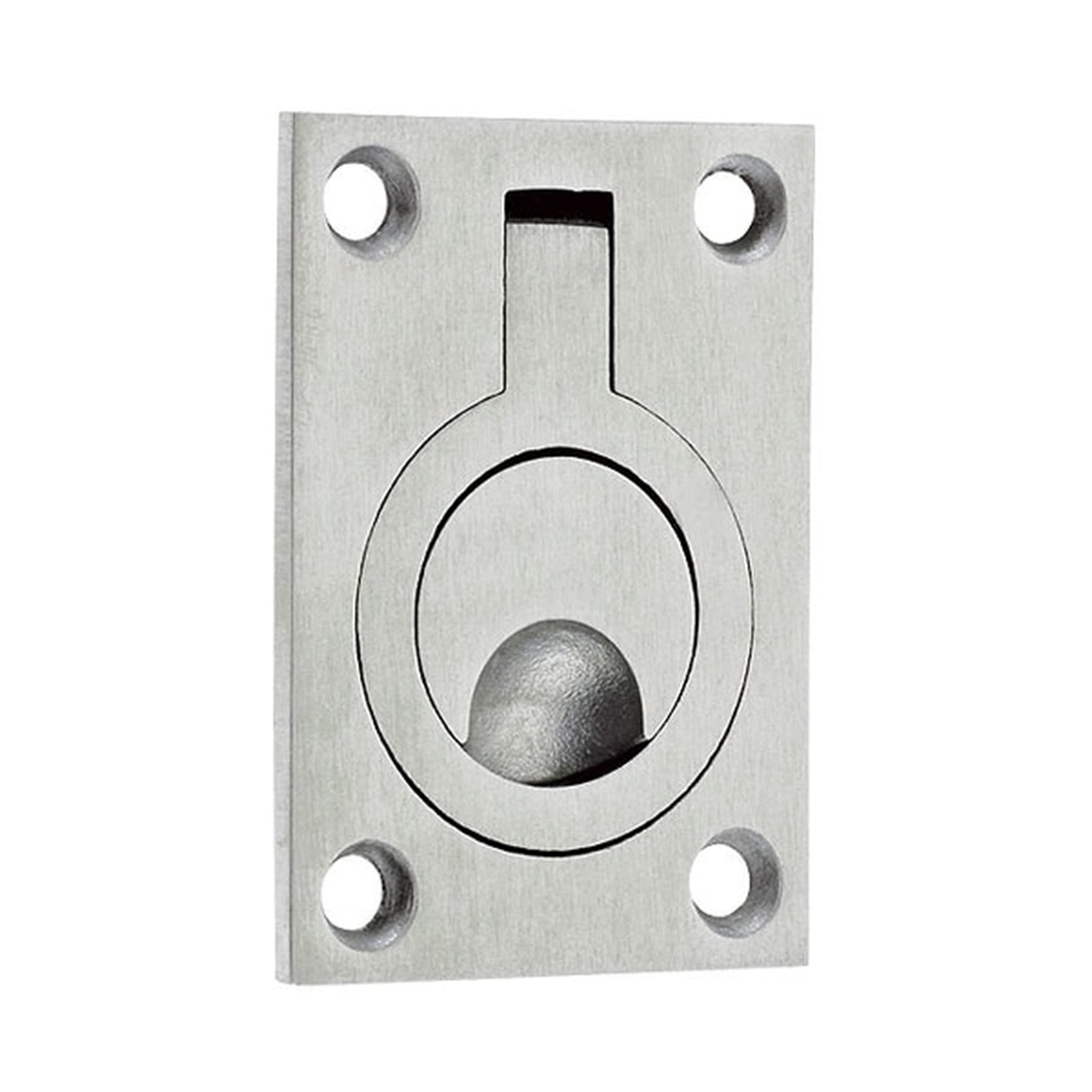 IRONZONE® Solid Quality Flush Ring Pull Handle 44mm x 62mm - Casted Satin Stainless Steel, Pull Out Door Handle, Internal Folding Doors, Pocket Sliding Door Handles, 5 Year Guarantee