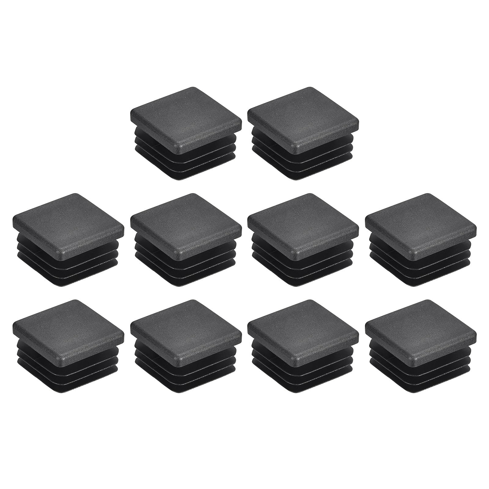 uxcell 30Pcs 25mmx25mm(0.98inch) Plastic Tubing Plug Square Post End Caps for Handrail Stair Newel Guardrail Tube Black