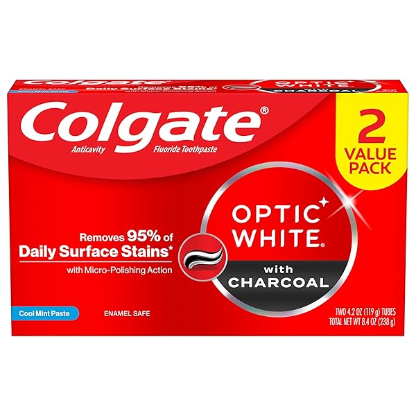 COLGATE OPTIC WHITE WHITENING TOOTHPASTE WITH CHARCOAL, WHITENING...