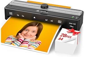 KEJECTOR Laminator Machine with 20 A4 Laminating Pouches, Thermal and Cold Lamination Built in Cutter Quick Warm Up,9 Inch Portable Laminating Machine for Home Office School Use