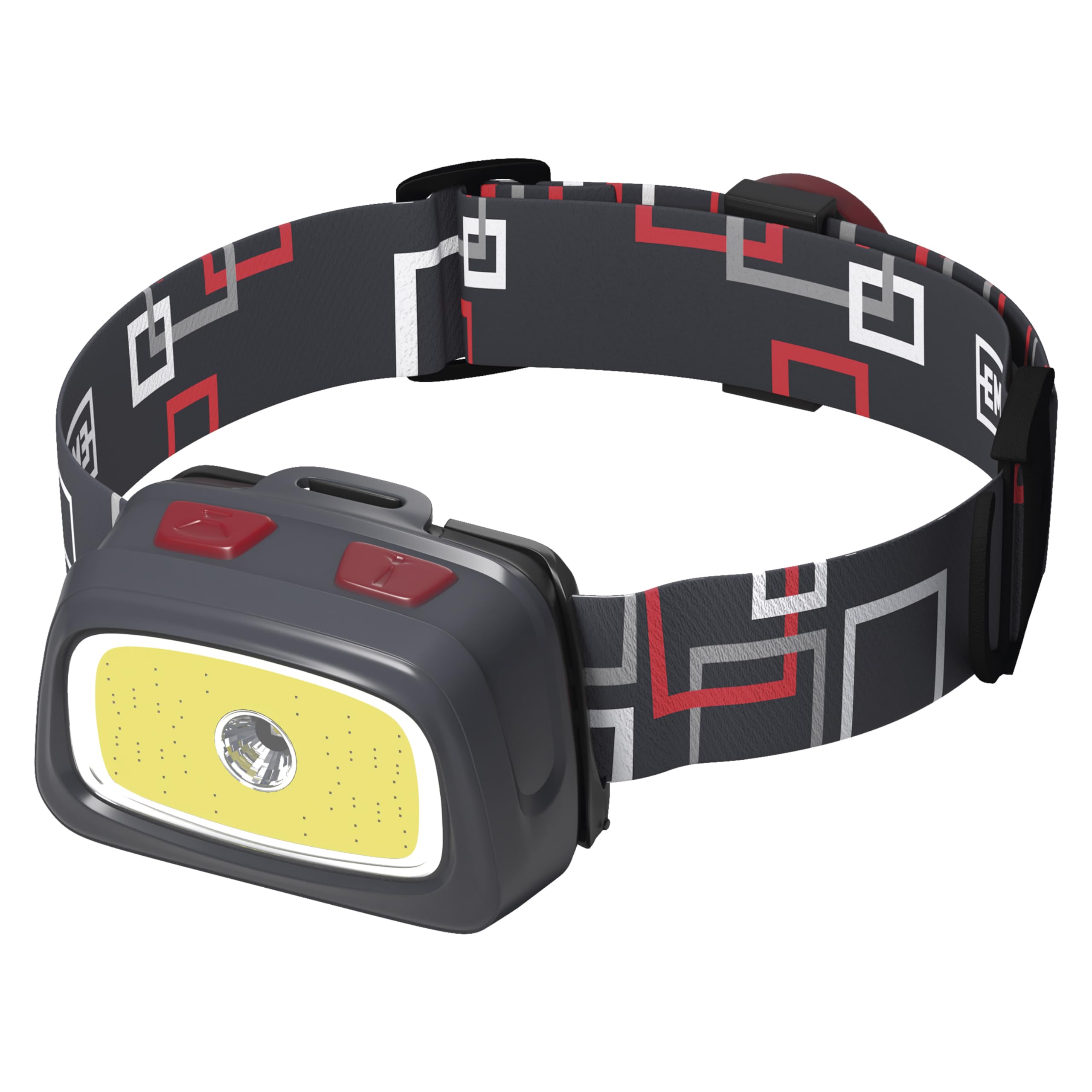 EMOS CREE XPG + COB LED Outdoor Headlamp with SOS Whistle, IP44 Waterproof, Shockproof, 54 Meter Beam Distance, 11 Modes, 330 Lumens E1801 Red XL