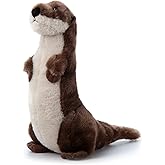 The Petting Zoo River Otter Stuffed Animal Standing, Gifts for Kids, Wild Onez Zoo Animals, River Otter Plush Toy Standing 14 inches