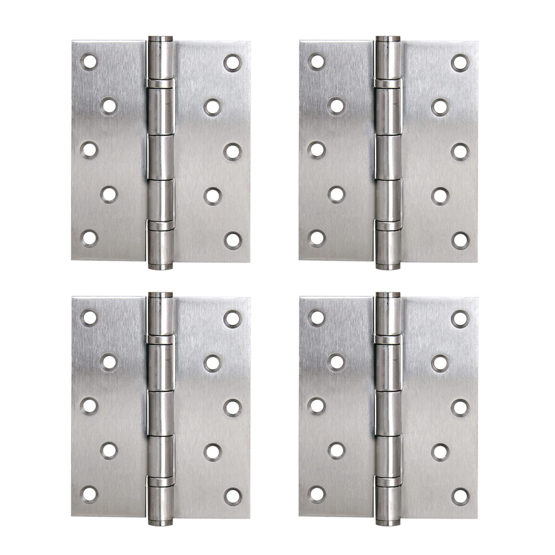 LOOTOCH Heavy Duty Door Butt Hinges 4BB Ball Bearing Stainless Steel Indoor Hinge 127 x 102mm (5 inch) Load Capability 120kg Satin (4 Pieces)