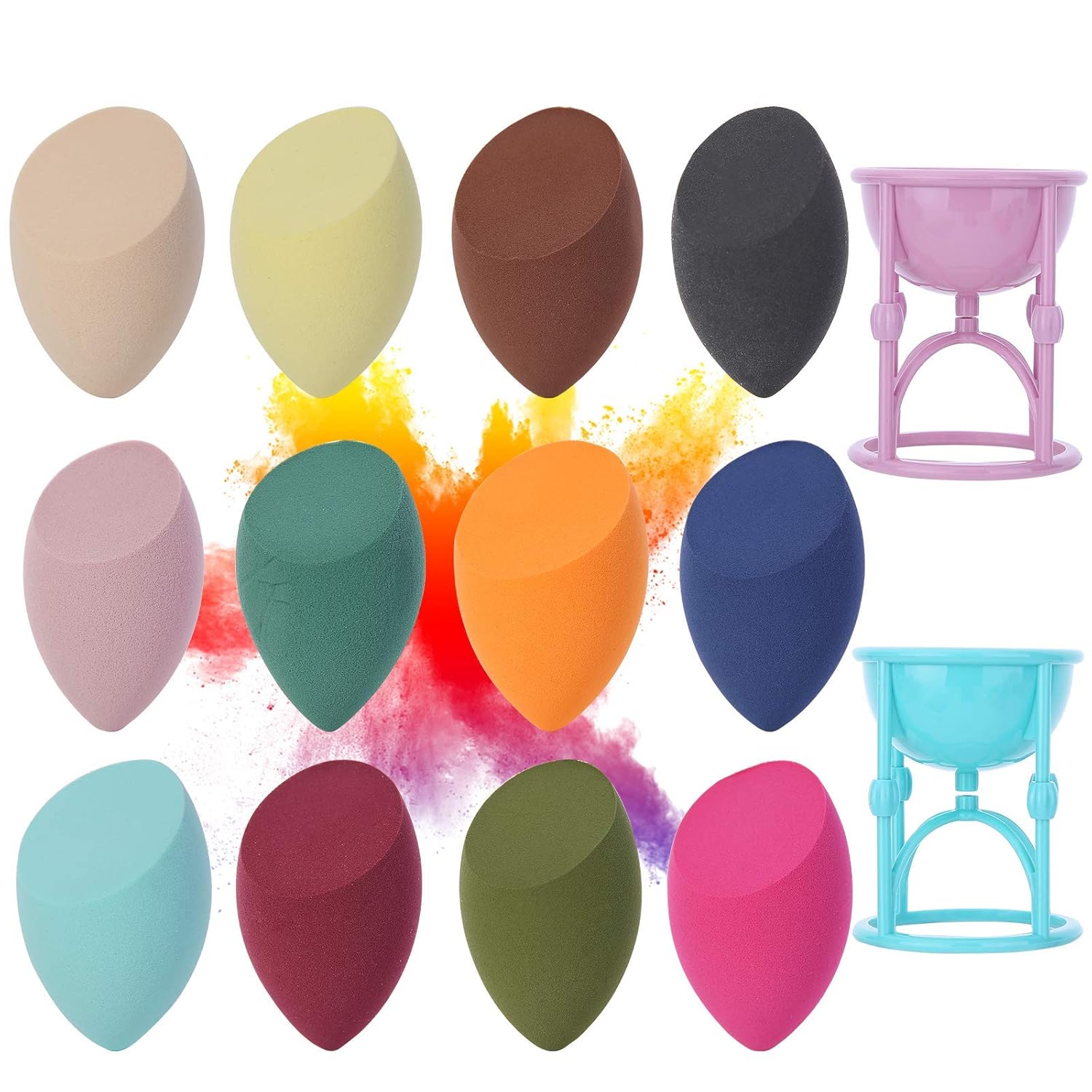 14 Pcs Set Makeup Sponges Wedge Blender Face Sponges for Makeup,Flexible Makeup Sponge Beauty Blender Soft Latex Free (Colorful)
