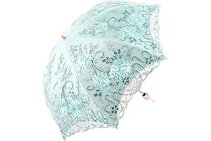 Honeystore Vintage Lace UV Sun Parasol Folding 3D Flower Embroidery Umbrella