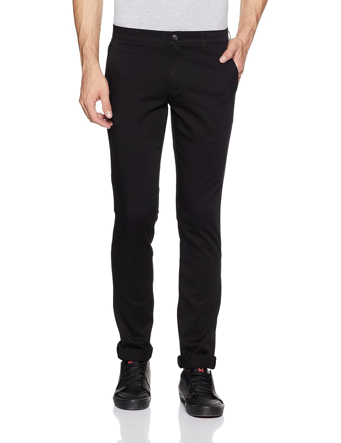 parx men's slim fit casual trousers