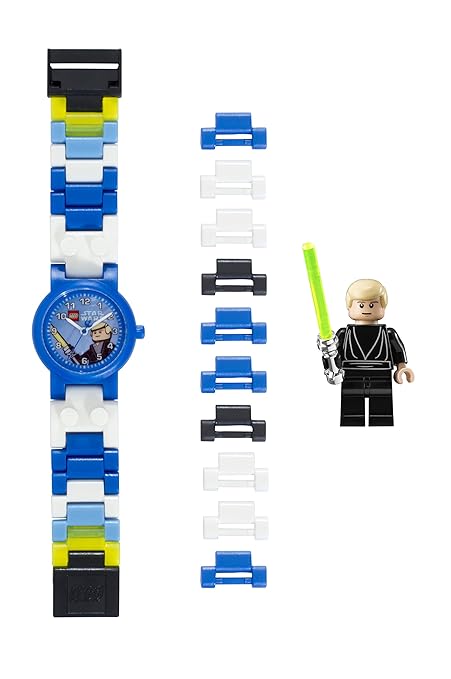 LEGO Kids Star Wars Plastic Watch with Link Bracelet and Minifigure