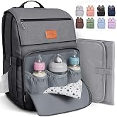 Pillani Baby Diaper Bag Backpack - Baby Bag for Girls &amp; Boys, Large Waterproof Diaper Backpack - Baby Shower Gifts for Boys &amp; Registry Must Haves - Travel Diaper Bags with Changing Pad - Newborn Stuff