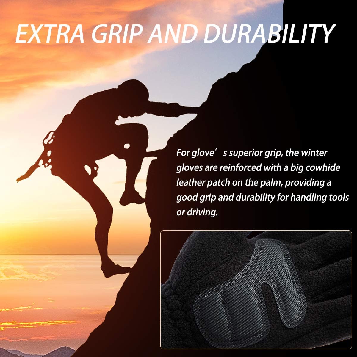 REDESS Women Men Winter Gloves Warm Polar Fleece Touchscreen Gloves Outdoor Windproof Coldproof/Black at  Men’s Clothing store