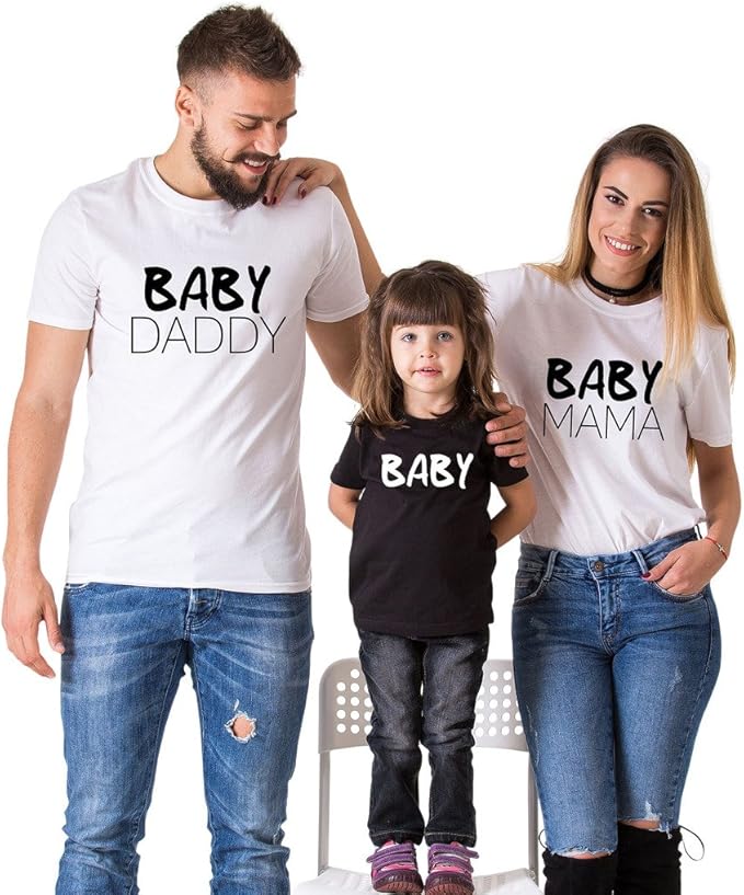 mom dad and daughter matching shirts