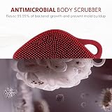 Sndyi Valentine Silicone Body Scrubber Leaf Shaped Shower Brush Red view 4