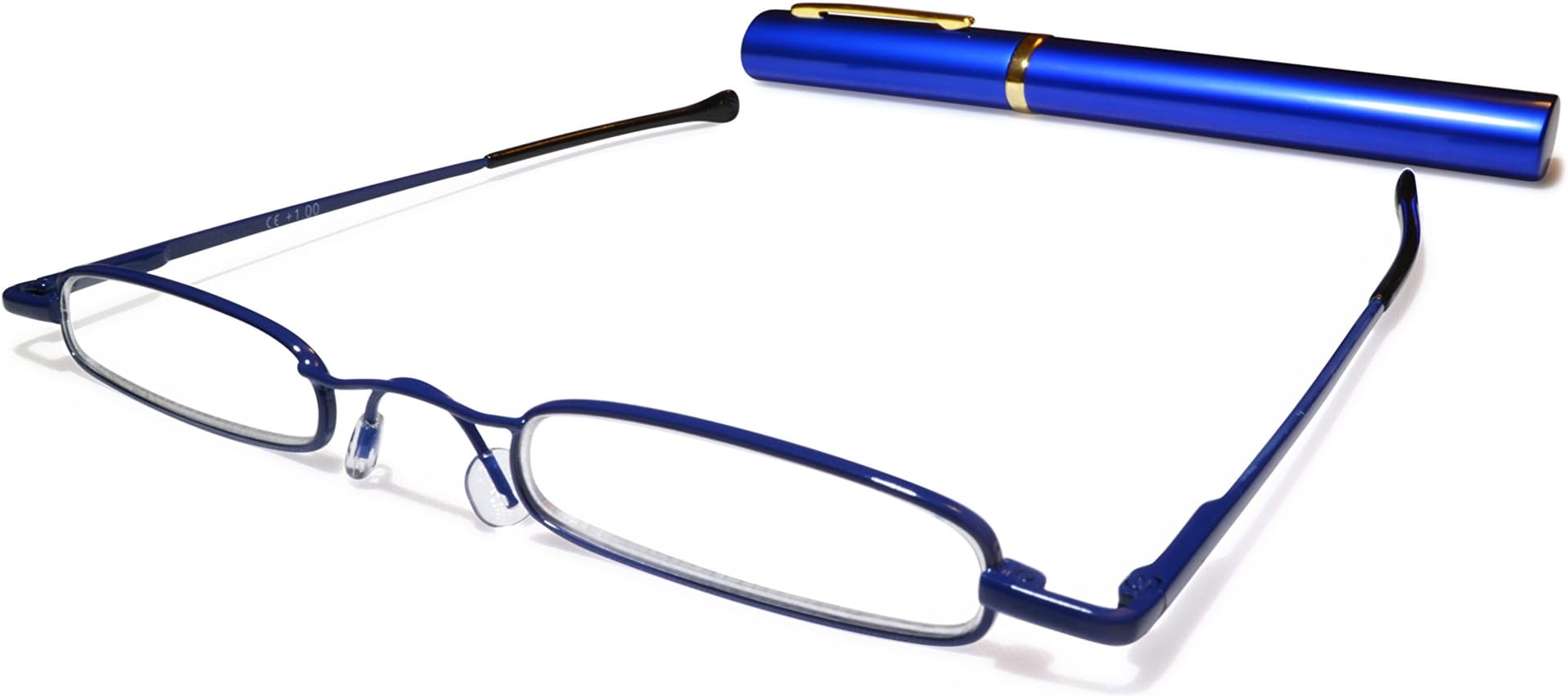 Ultra Slim and Lightweight "Pocket" Unisex Mini Reading Glasses, with Pen Clip Case