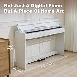 Artist Hand MUSTAR Digital Piano 88 Weighted Keys Full Size Stand USB MIDI White view 2