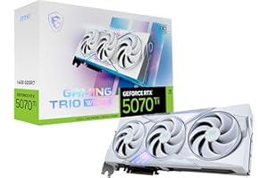 MSI GamingRTX 5070 TI 16G Gaming Trio OC White Graphics Card (16GB GDDR7, 256-bit, Extreme Performance: 2580 MHz, DisplayPort