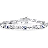 Gemsme 4 Prong Cubic Zirconia evil eye bracelets, evil eye bracelet for women,evil eye bracelets for Friends Sisters Mom Daughter