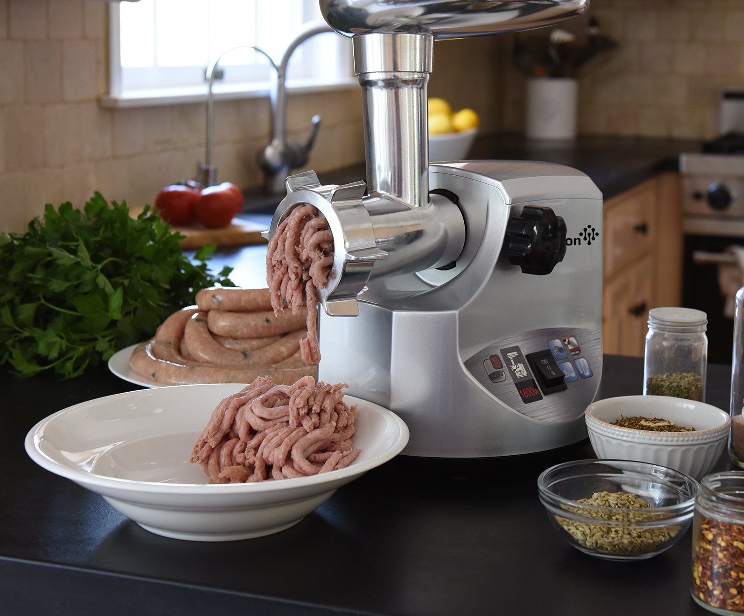 Ivation 1800 Watt 2.5 hp Electric Meat Grinder Mincer, Sausage Maker