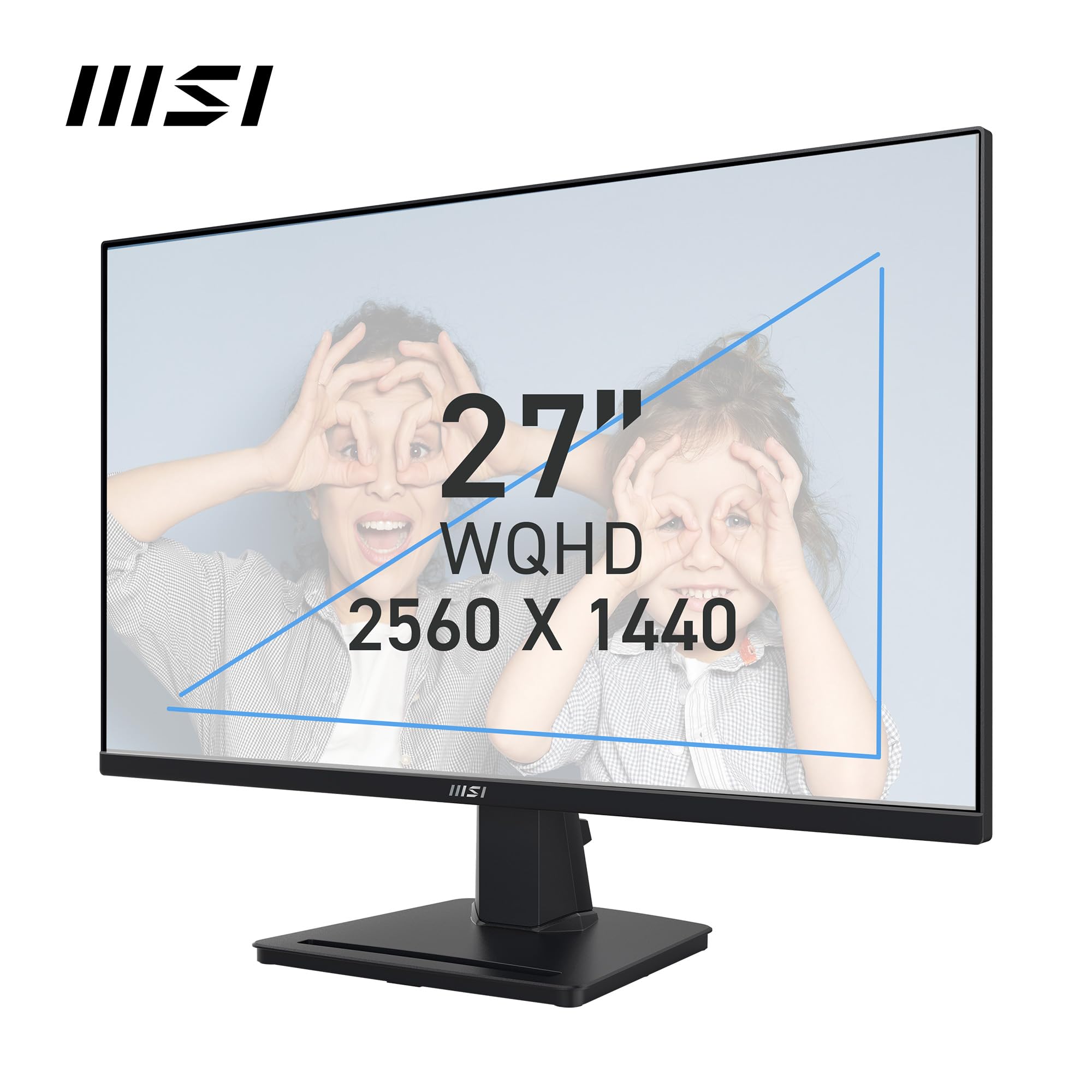 MSI PRO MP275Q 27 Inch WQHD Office Monitor - 2560 x 1440 IPS Panel, 100 Hz, Eye-Friendly Screen, Built-in Speakers, Tilt-Adjustable - HDMI 2.0b, DP (1.2a)