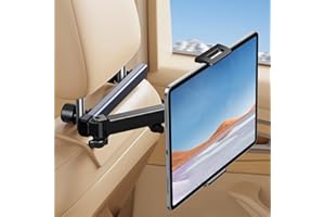 UGREEN Car Headrest Tablet Holder Adjustable Extension Arm Car Mount for Back Seat, iPad Holder for Kids Travel Accessory Com