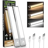 Under Cabinet Lights,1500mAh Rechargeable Closet Lights, 76 LED Operated Motion Sensor Light Indoor, Magnetic Under Counter L