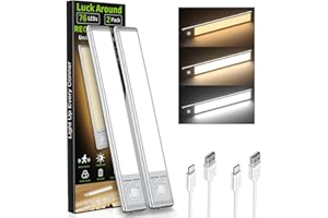Under Cabinet Lights,1500mAh Rechargeable Closet Lights, 76 LED Operated Motion Sensor Light Indoor, Magnetic Under Counter L