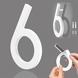 6 Inch Self-adhesive House Numbers, Modern Floating