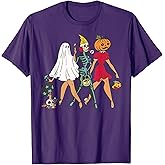 Halloween Witch Pin Up Retro Vintage Pumpkin Women T-Shirt