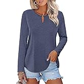 ORANDESIGNE Women's Long Sleeve Shirts Casual Fall Ladies Tunics Tops