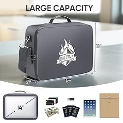 BALEINE Fireproof Document Box with Lock, Portable