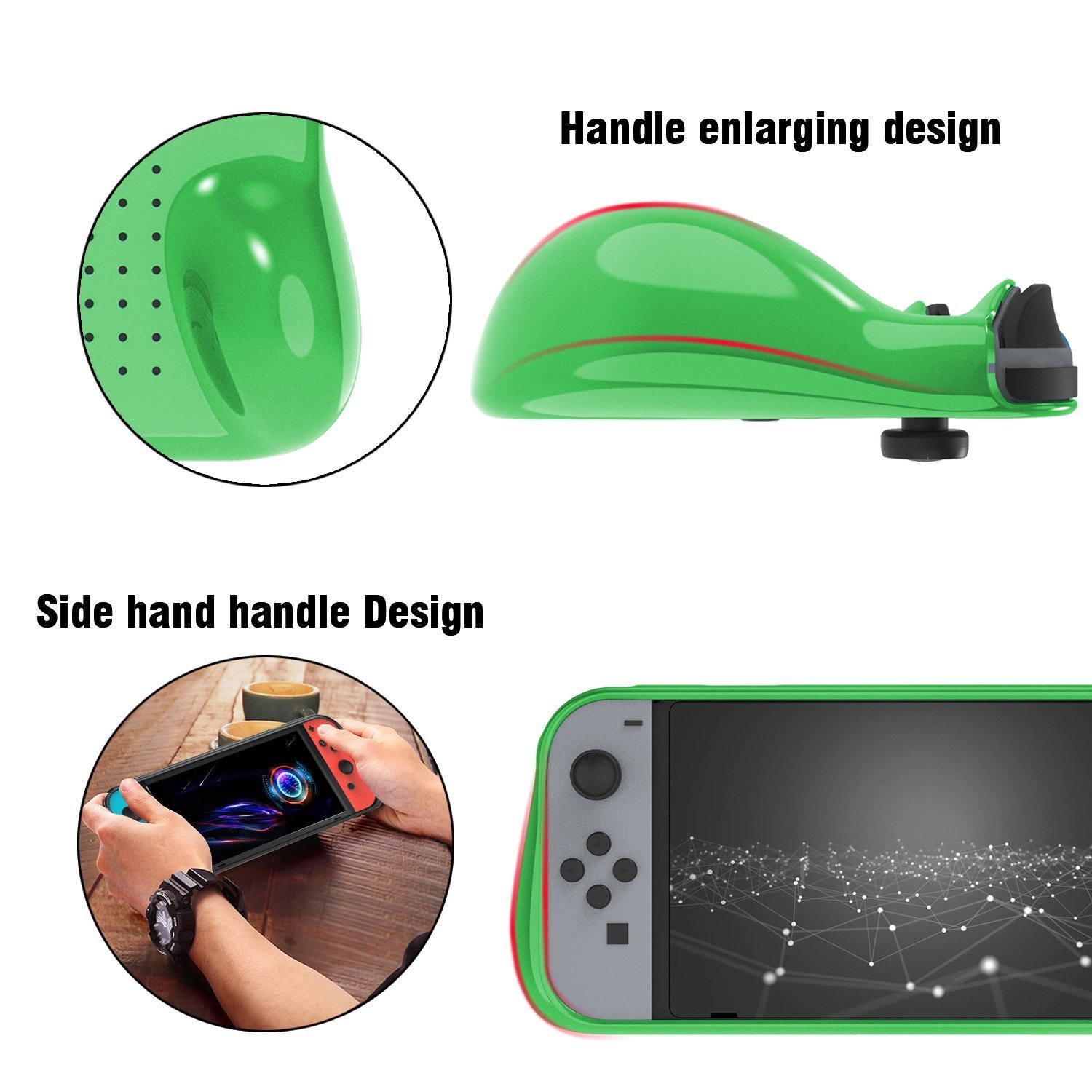 Protective Case for Nintendo Switch, Comfortable Soft TPU Full Body Protection Shock Absorption Heat Dissipation Design Cover Case for Nintendo Switch (Green)