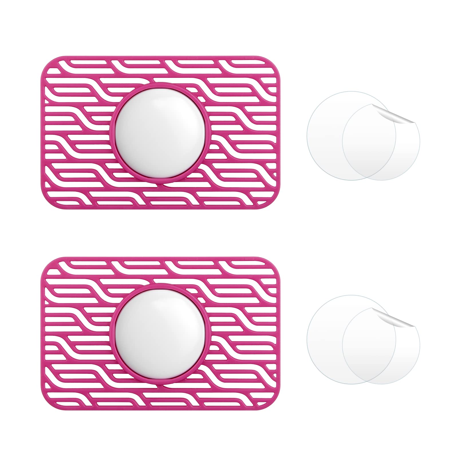 EDIMENS 2 packs Airtags Wallet Case Compatible with Apple Airtags(2021), Credit Card Size Protective Cover with Protective Film Tag Card Flex for Wallet Clutch Handbag Backpack Women Men, Rose Red