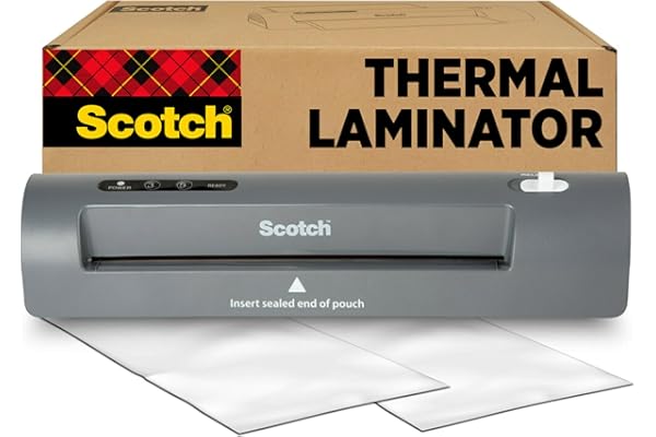 Scotch TL901X Thermal Laminator, 1 Laminating Machine, Gray, Laminate Recipe Cards, Photos and Documents, For Home, Office or School Supplies, 9 in.