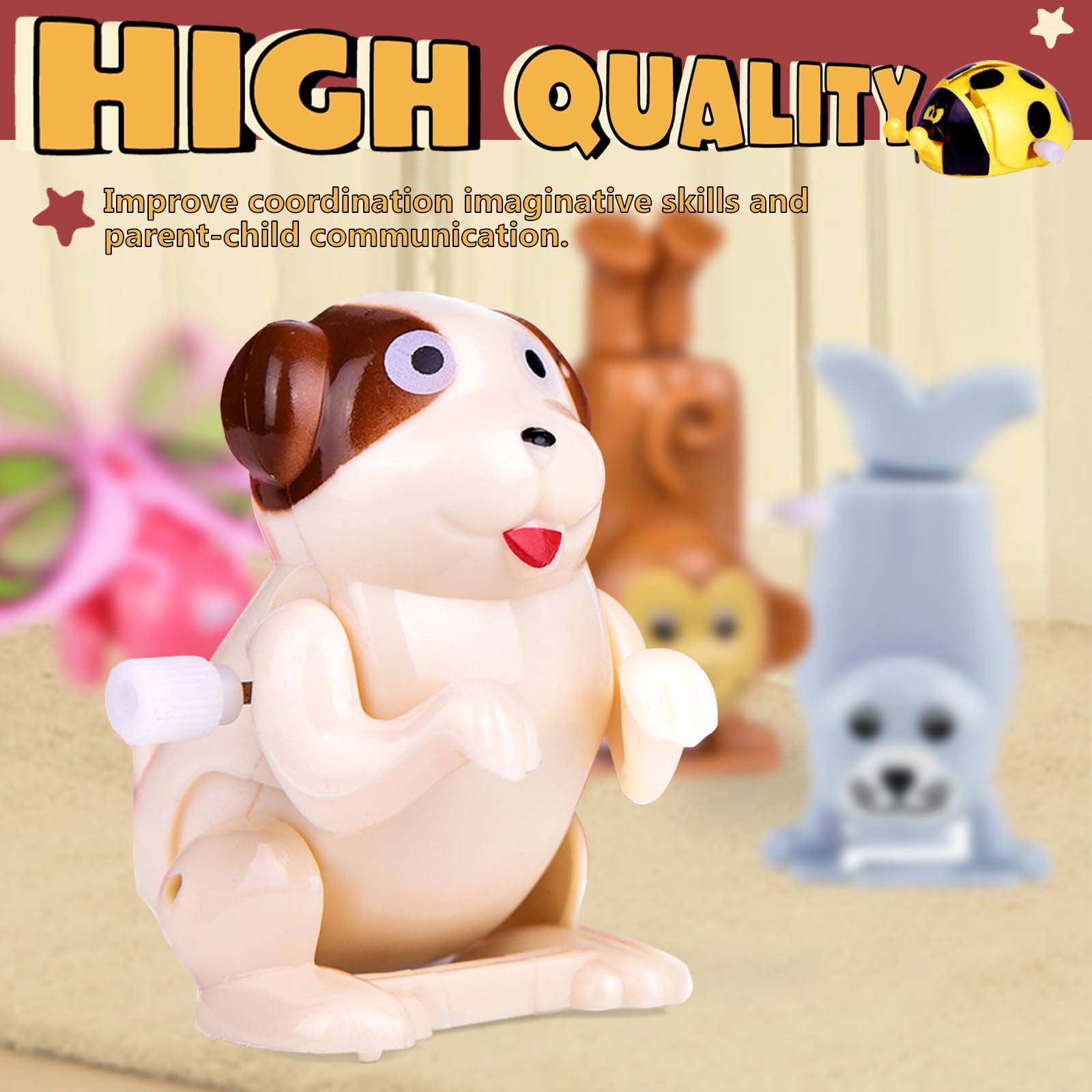 FUN LITTLE TOYS Wind Up Toys 25 PCs Assorted Animal Toys for Kid Party Favors, Pinata Filler Carniva Prizes Classroom Incentive Reward (Contents and Color May Vary)