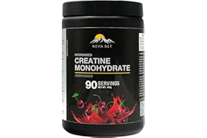 NevaSet Creatine Monohydrate, 3-Month Supply of 5000mg Cherry Flavor Neva Set Creatine Monohydrate! Creatine supplement for m