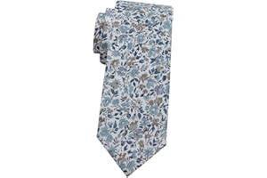 Mantieqingway Men's Skinny Tie, Cotton Floral Ties for Men Wedding Necktie for Groom, Groomsmen, Missions, Dances