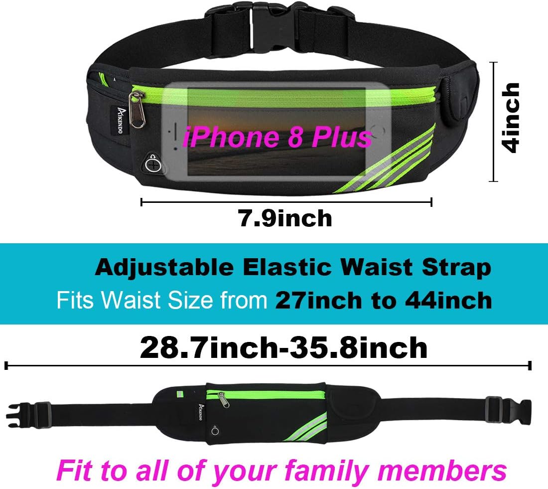 Slim Running Belt Fanny Pack,Waist Pack Bag for Hiking Fitness Cycling Workout Gym,Reflective Runners Belt Jogging Pocket Belt for iPhone XS,XR,7 8 Plus,Travelling Money Phone Holder for Running