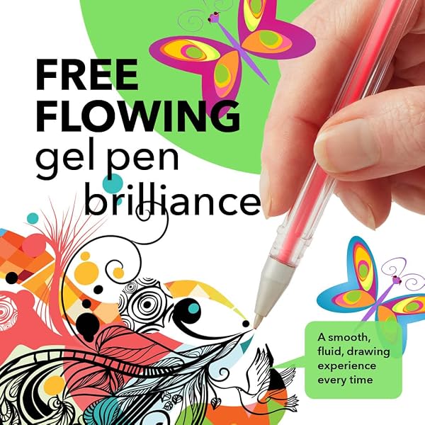 CASTLE ART SUPPLIES 100 GEL PENS FOR ADULT COLORING SET | DRAWING, SCRAPBOOKS, JOURNALS | AMAZING COLORS, EFFECTS – SWIRL, GLITTER, NEON, PASTEL, METALLIC – WITH SMOOTH, FINE TIPS