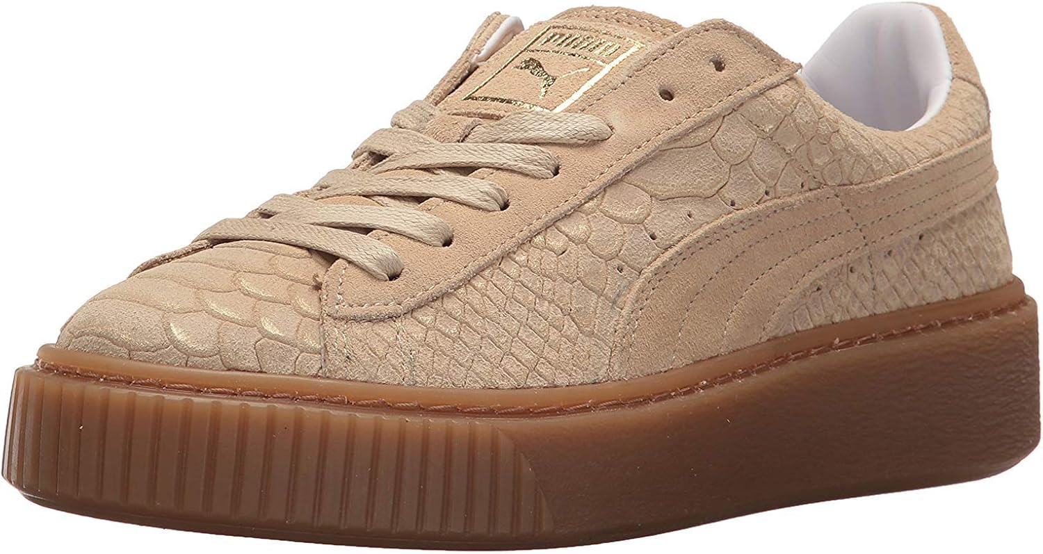 tan puma platform sneakers