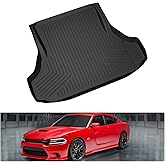 KIWI MASTER Cargo Mat for 2011-2023 Dodge Charger/Chrysler 300, Custom Fit All Weather Rear Cargo Liner, Heavy Duty TPE Tray Trunk Mat, Black