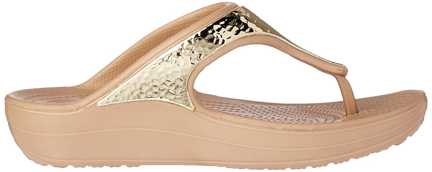 crocs sloane embellished women flip in gold