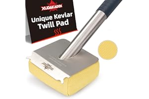 XUDAKAIXIN Grill Brush Bristle Free,Unique Kevlar Fiber Twill pad Perfect for Cast Iron/Stainless-Steel Grates,Replaceable Cleaning Head,Safe Grill Brush for Outdoor Grill,Gifts for Men/Dad