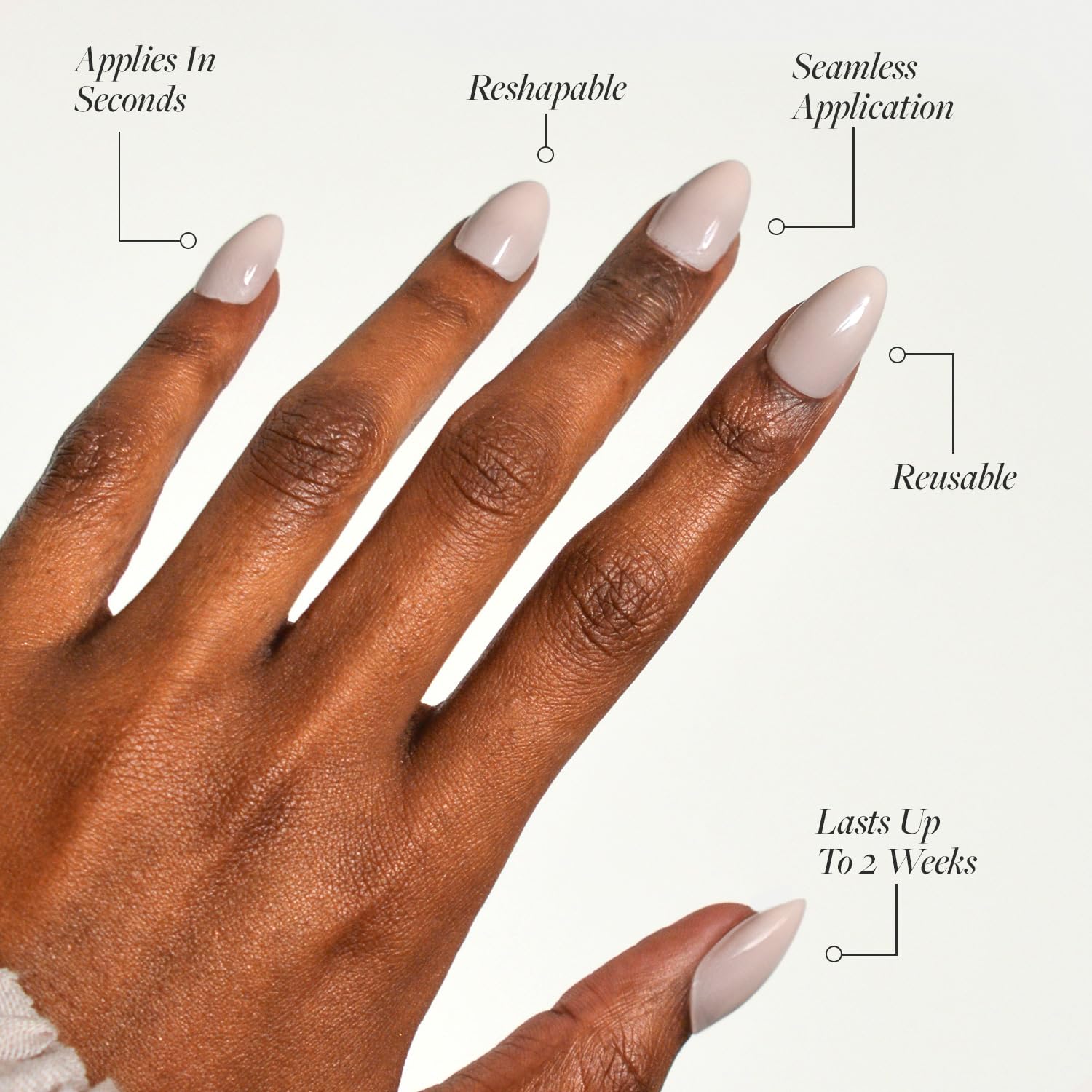 Glamnetic Press On Nails - Ballet Pink Solid Opaque Light Blush Pink Short Almond False Nails, Reusable Stick On Fake Nails with Glue | Salon Quality | 15 Sizes - 30 Nail Kit - Image 3