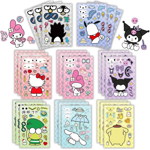 Confezione da 50/100 adesivi dei personaggi Sanrio / Adesivi carini di Hello Kitty, My Melody e Friends / Articoli di cancelleria kawaii per agende e diari - Italia